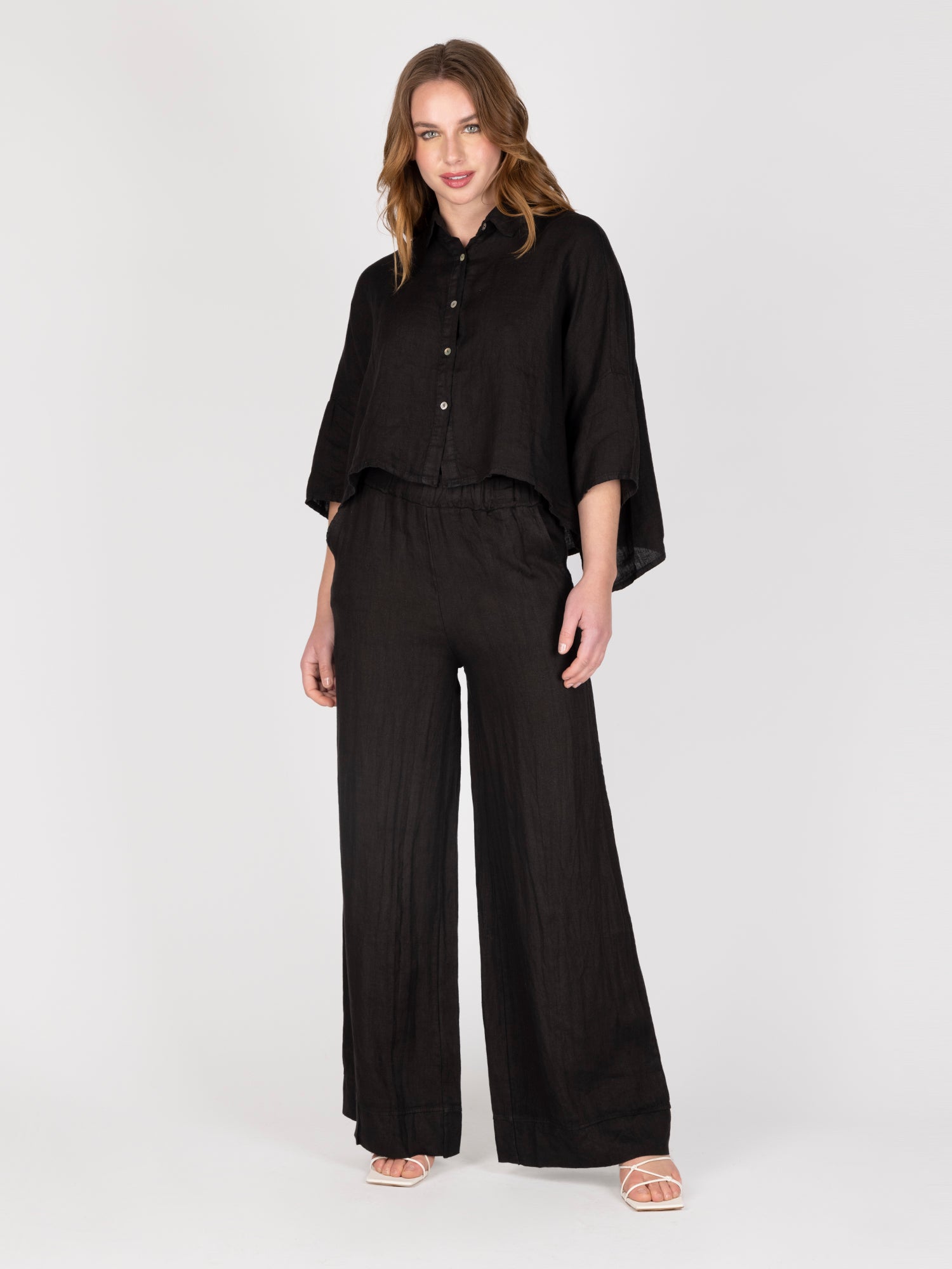Blusa Lino Negro Leidiro