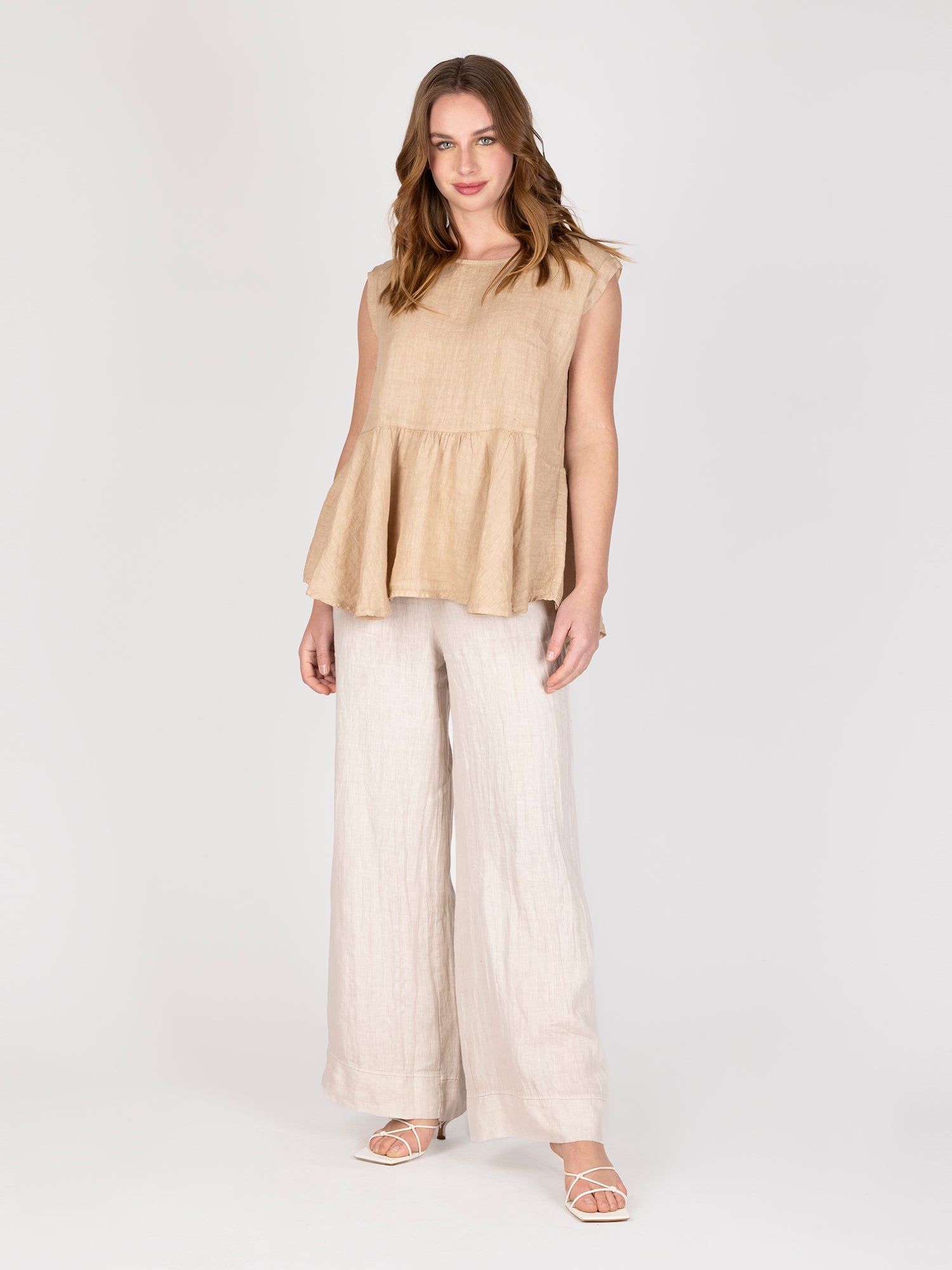 Blusa Lino Beige Leidiro