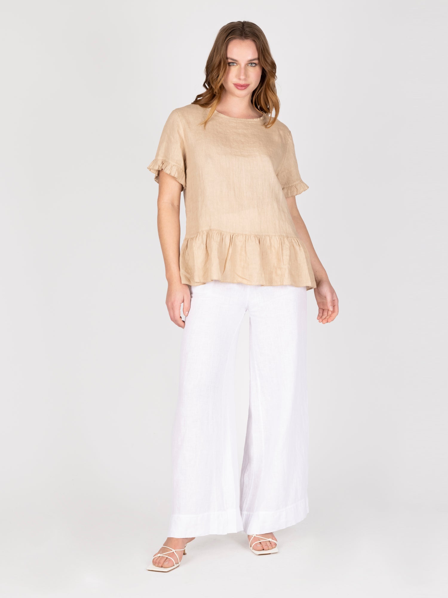 Blusa Lino Beige Leidiro