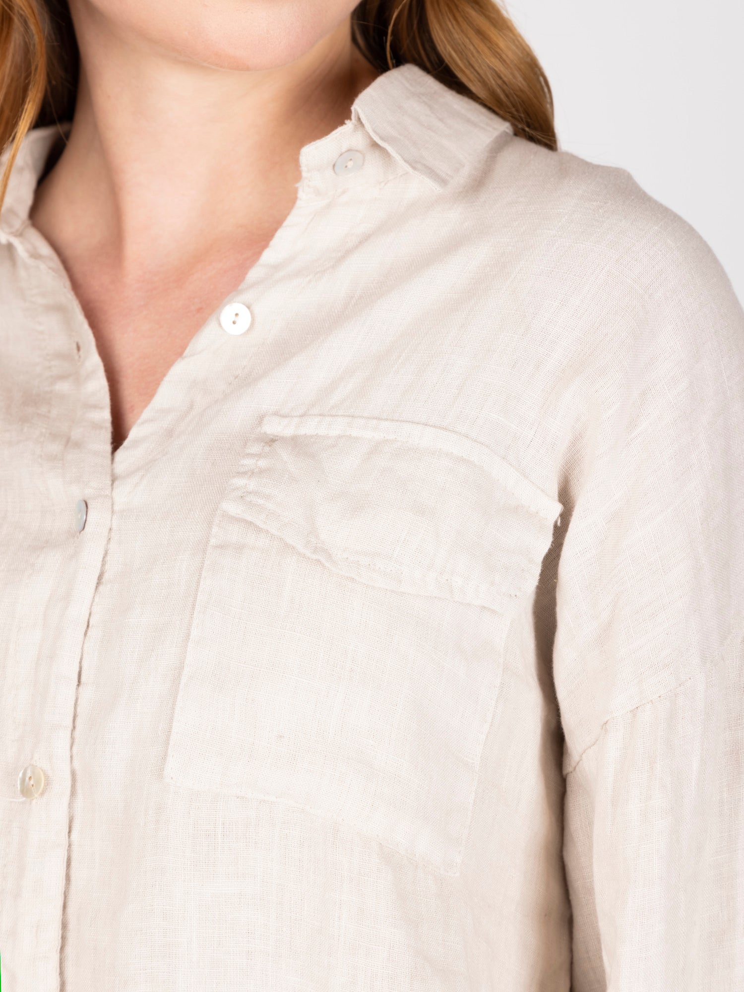 Blusa Lino Beige Leidiro