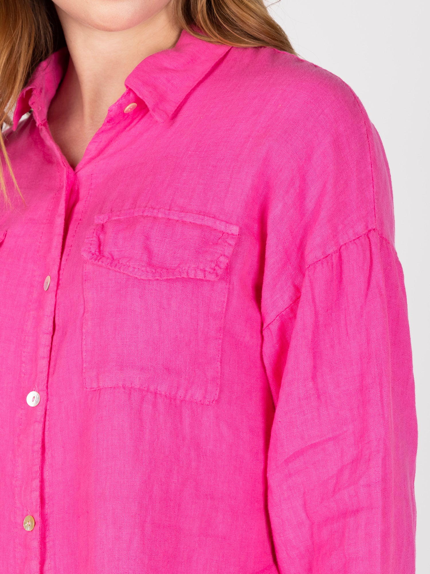 Blusa Lino Fucsia Leidiro