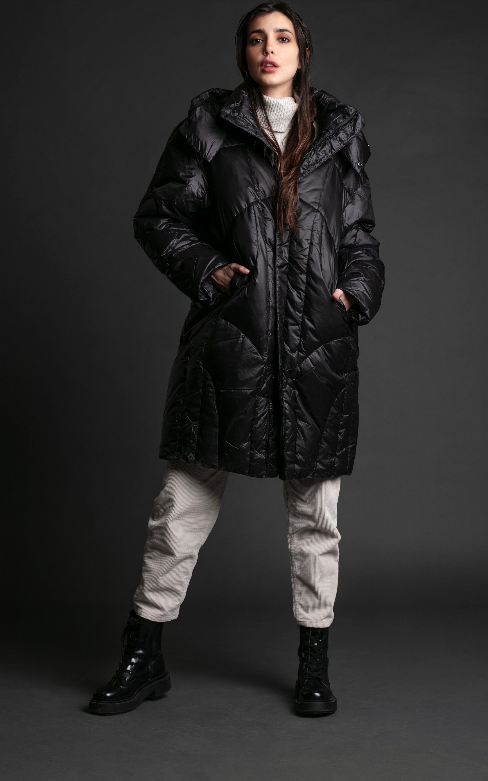 PARKA BIANCA NEGRO
