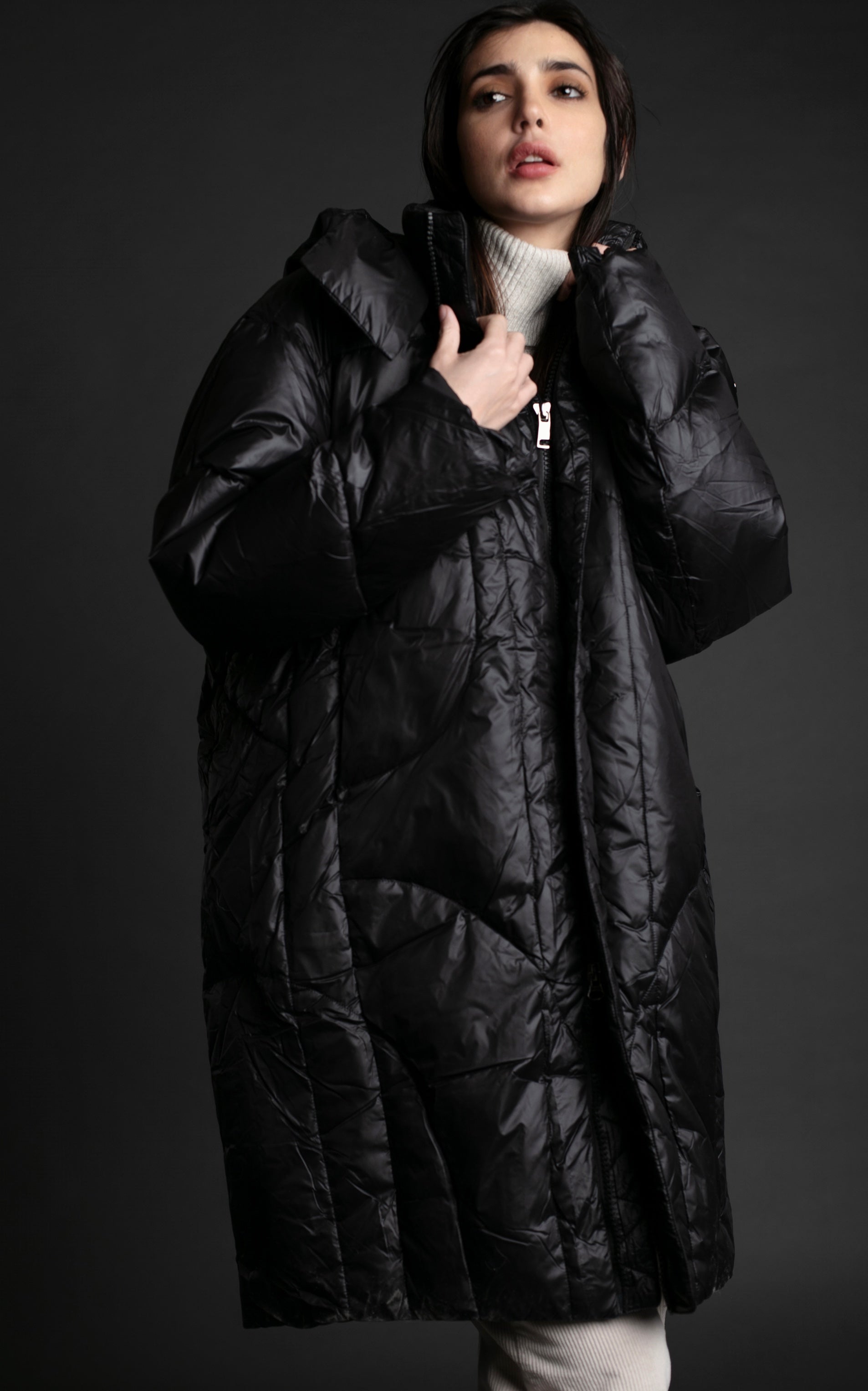 PARKA BIANCA NEGRO