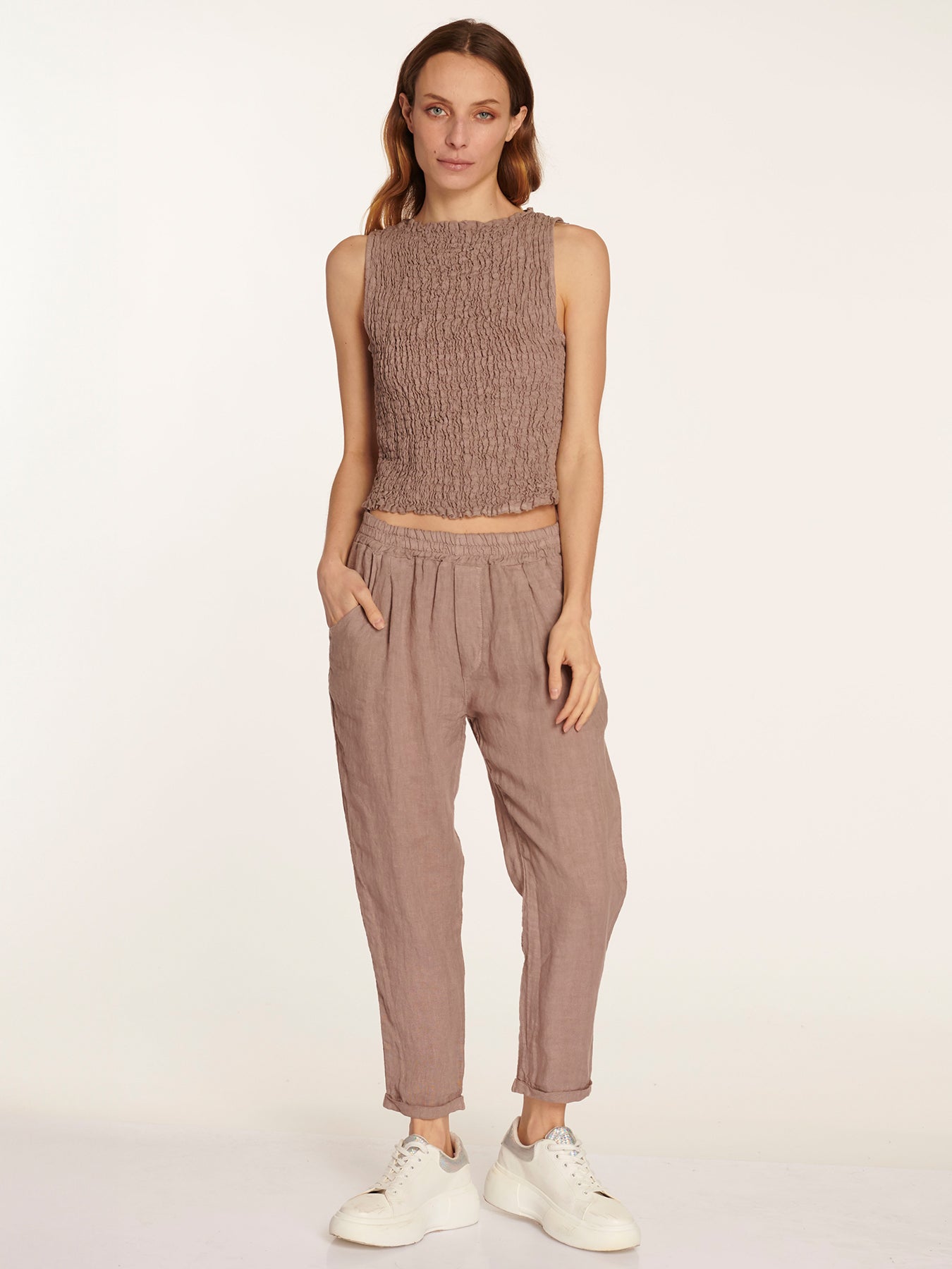 Pantalón Antonella Taupe Leidiró