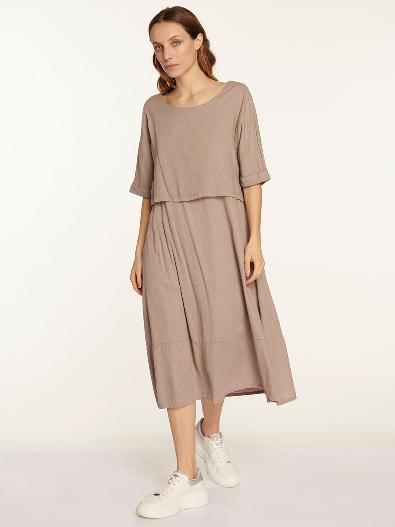 Vestido Lucrezia Taupe Leidiró