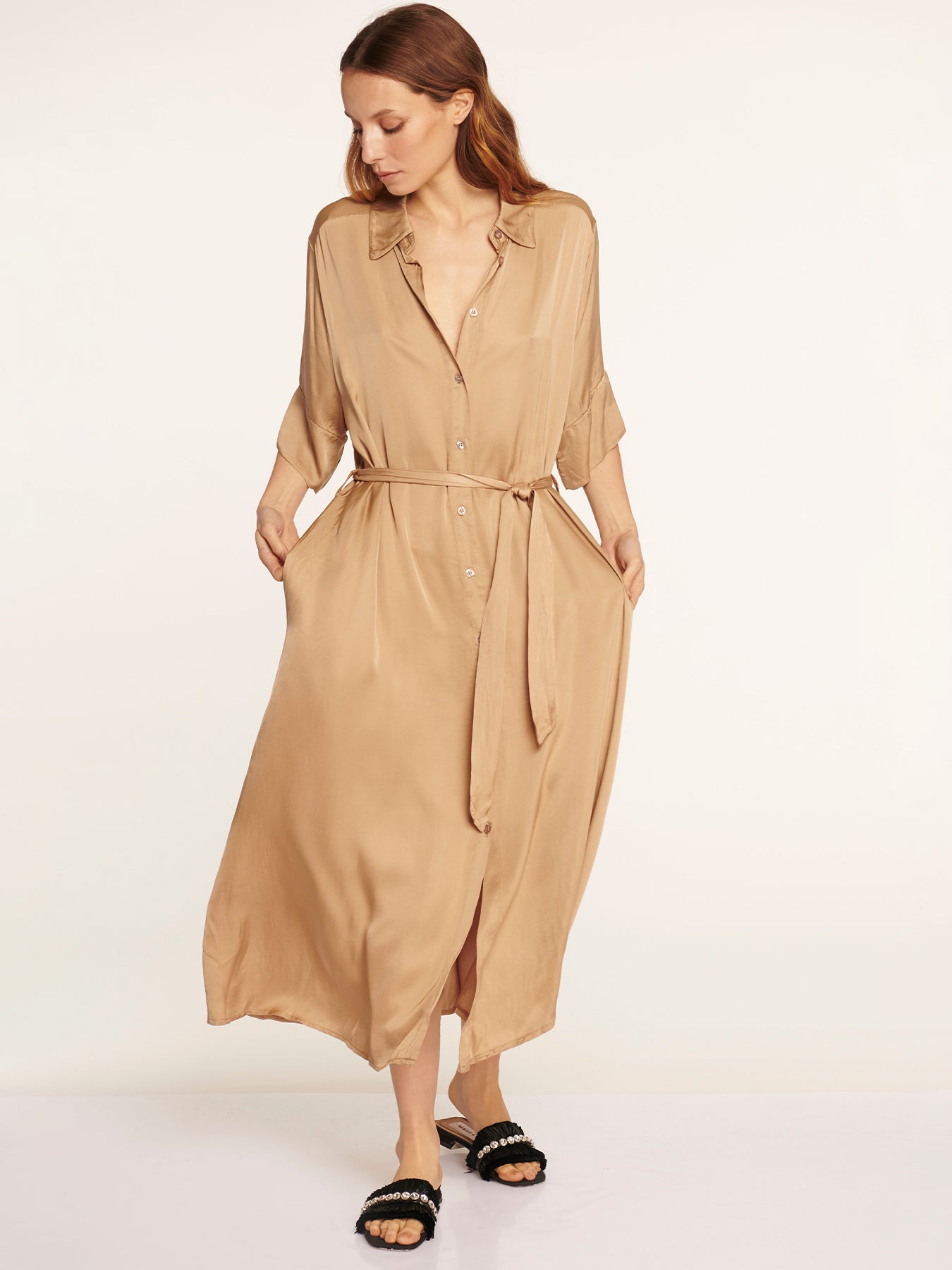 Vestido Bianca Beige Leidiró