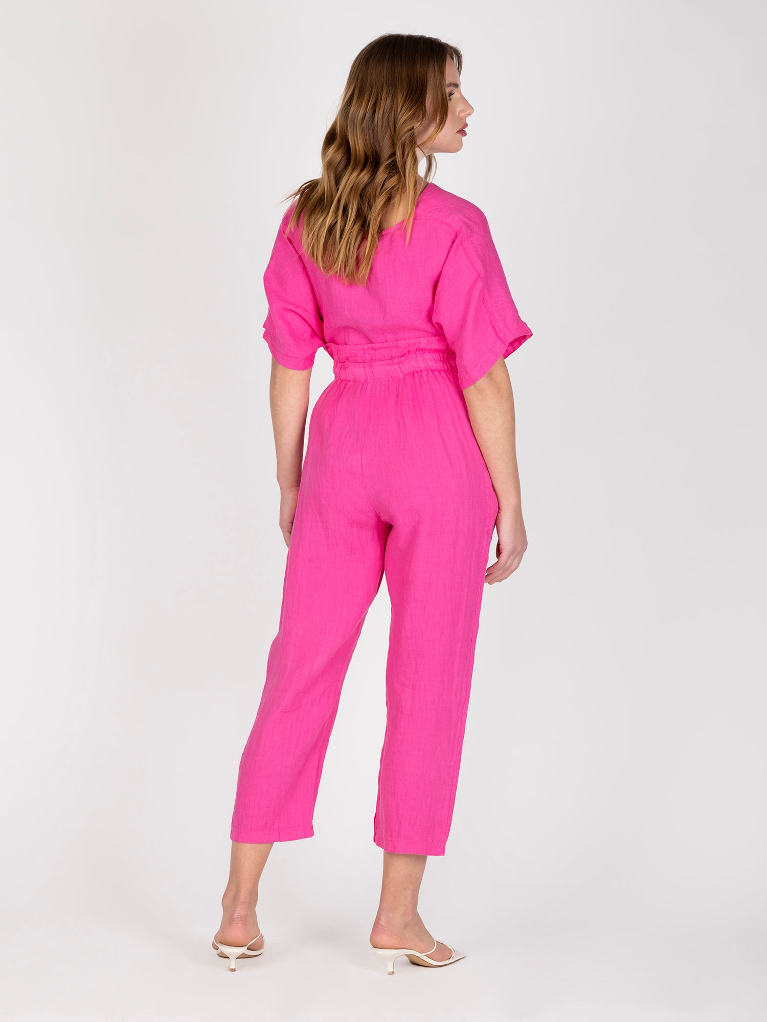 Pantalon Lino Fucsia Leidiro