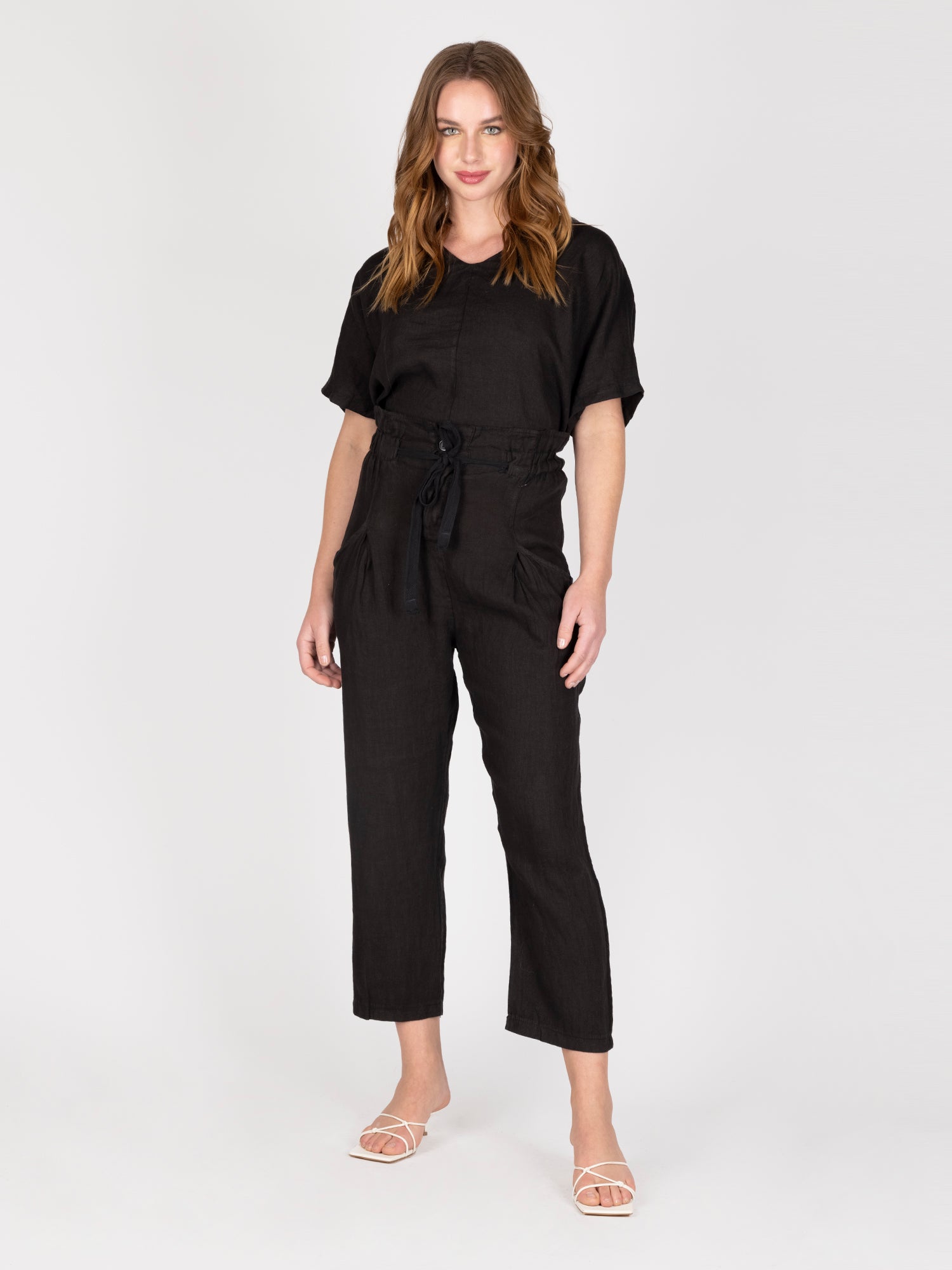 Pantalon Lino Negro Leidiro