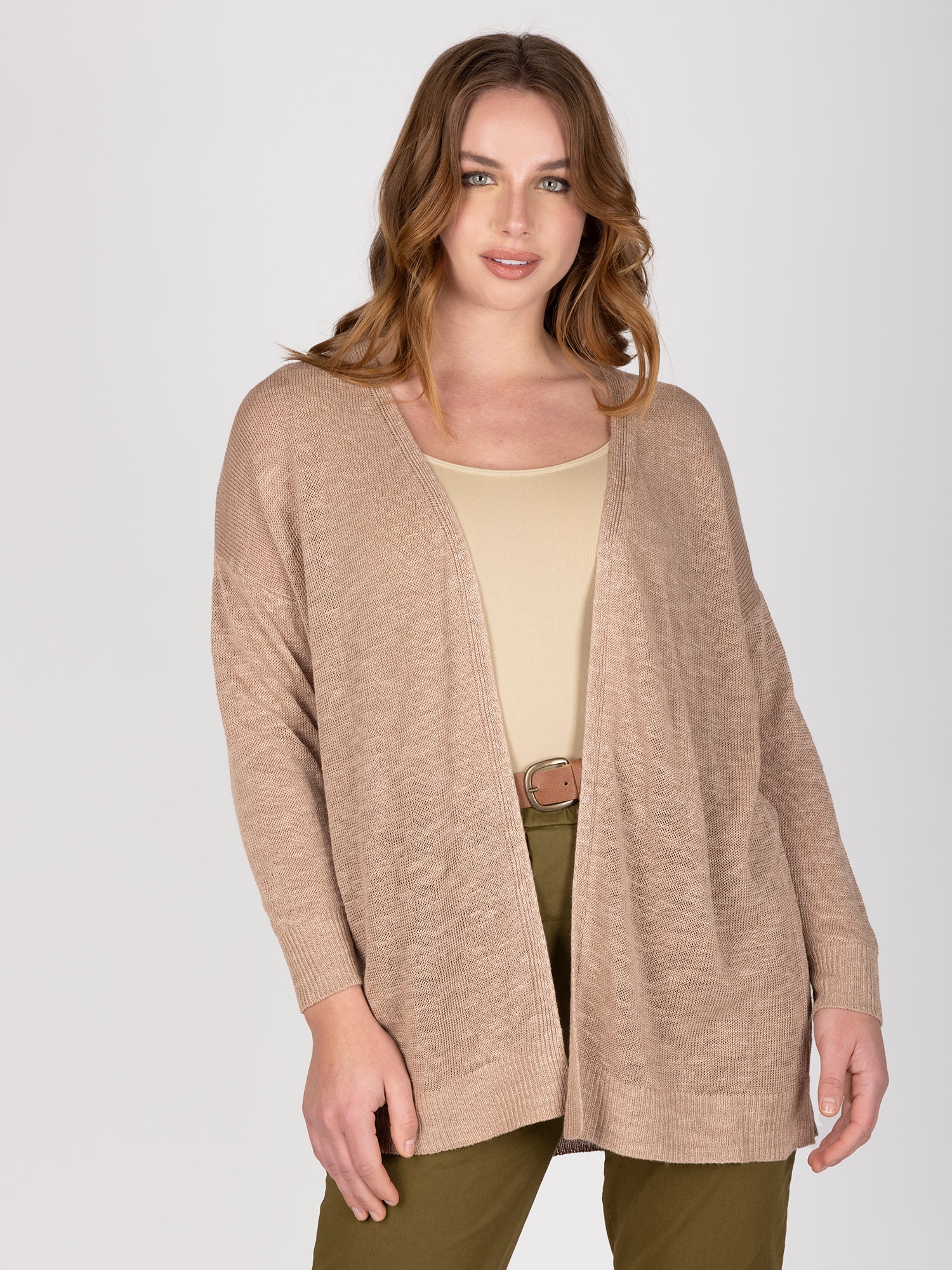 Cardigan Lino Fango Leidiro