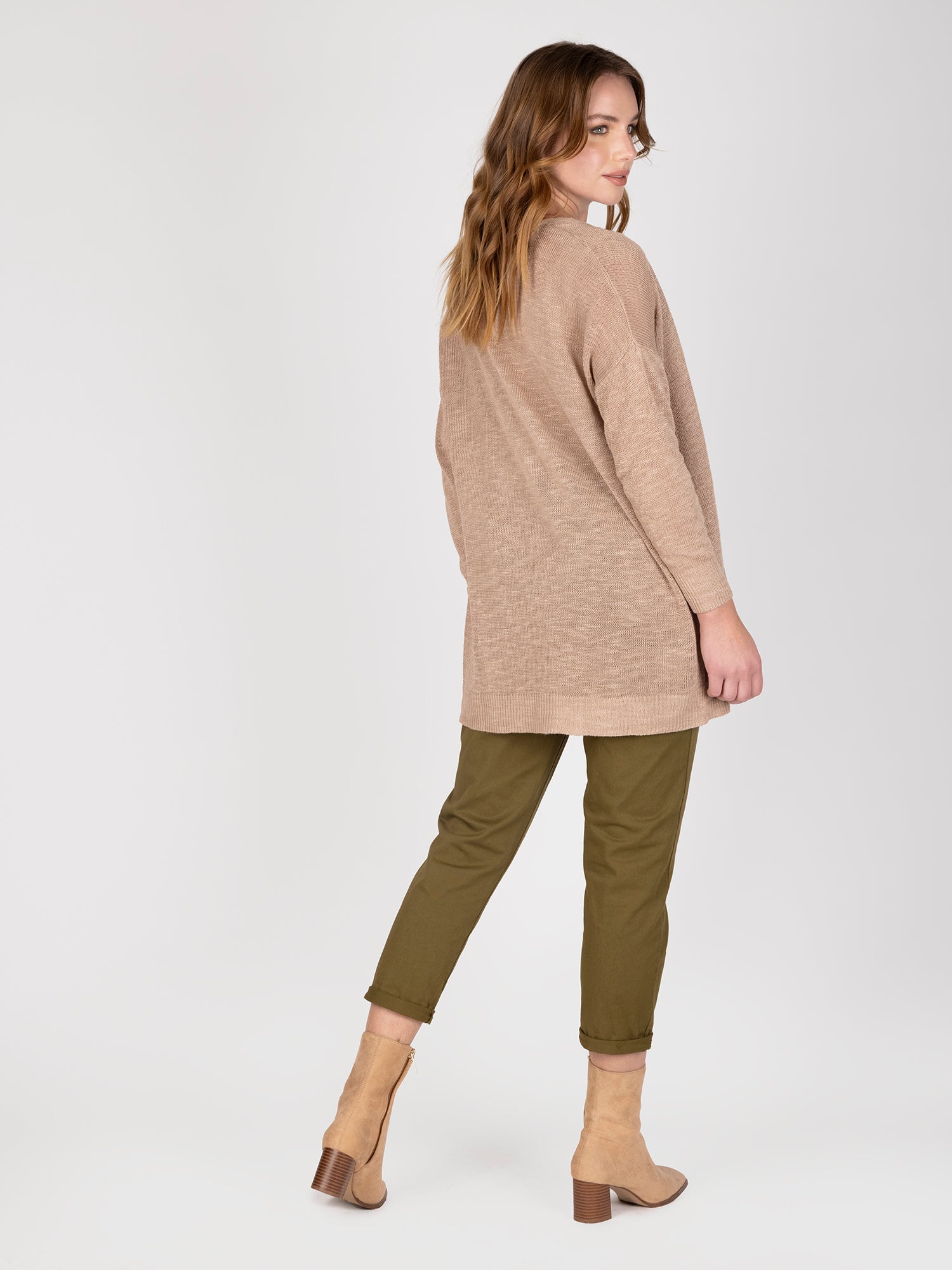 Cardigan Lino Fango Leidiro