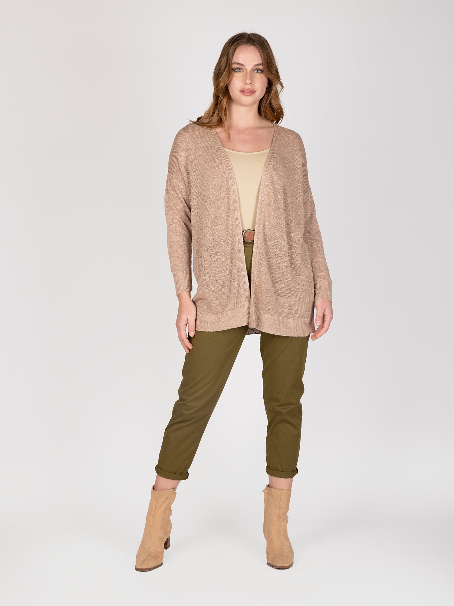 Cardigan Lino Fango Leidiro