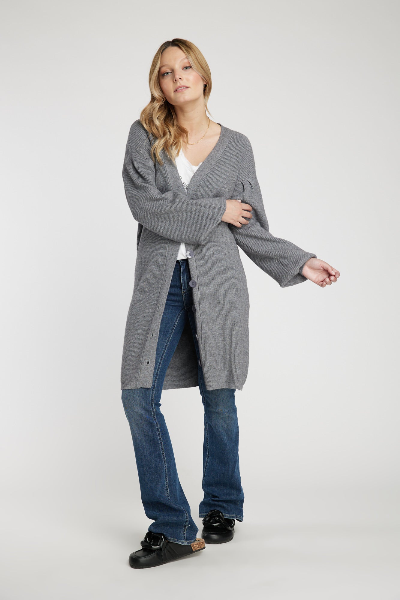 Cárdigan gris Leidiró