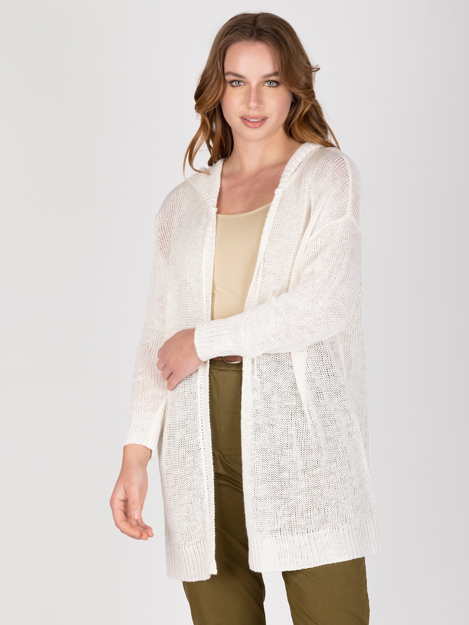 Cardigan Lino Marfil Leidiro