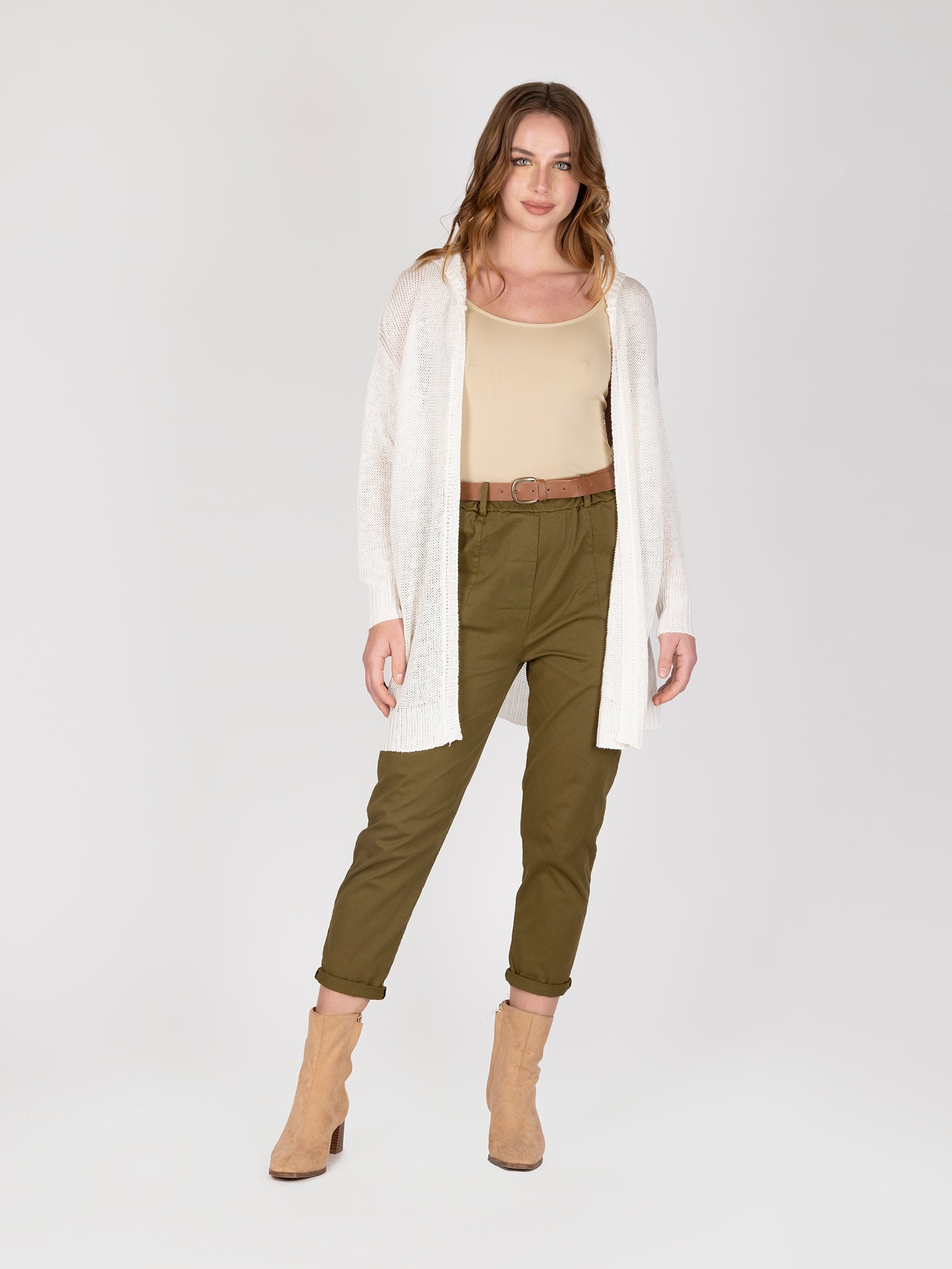 Cardigan Lino Marfil Leidiro