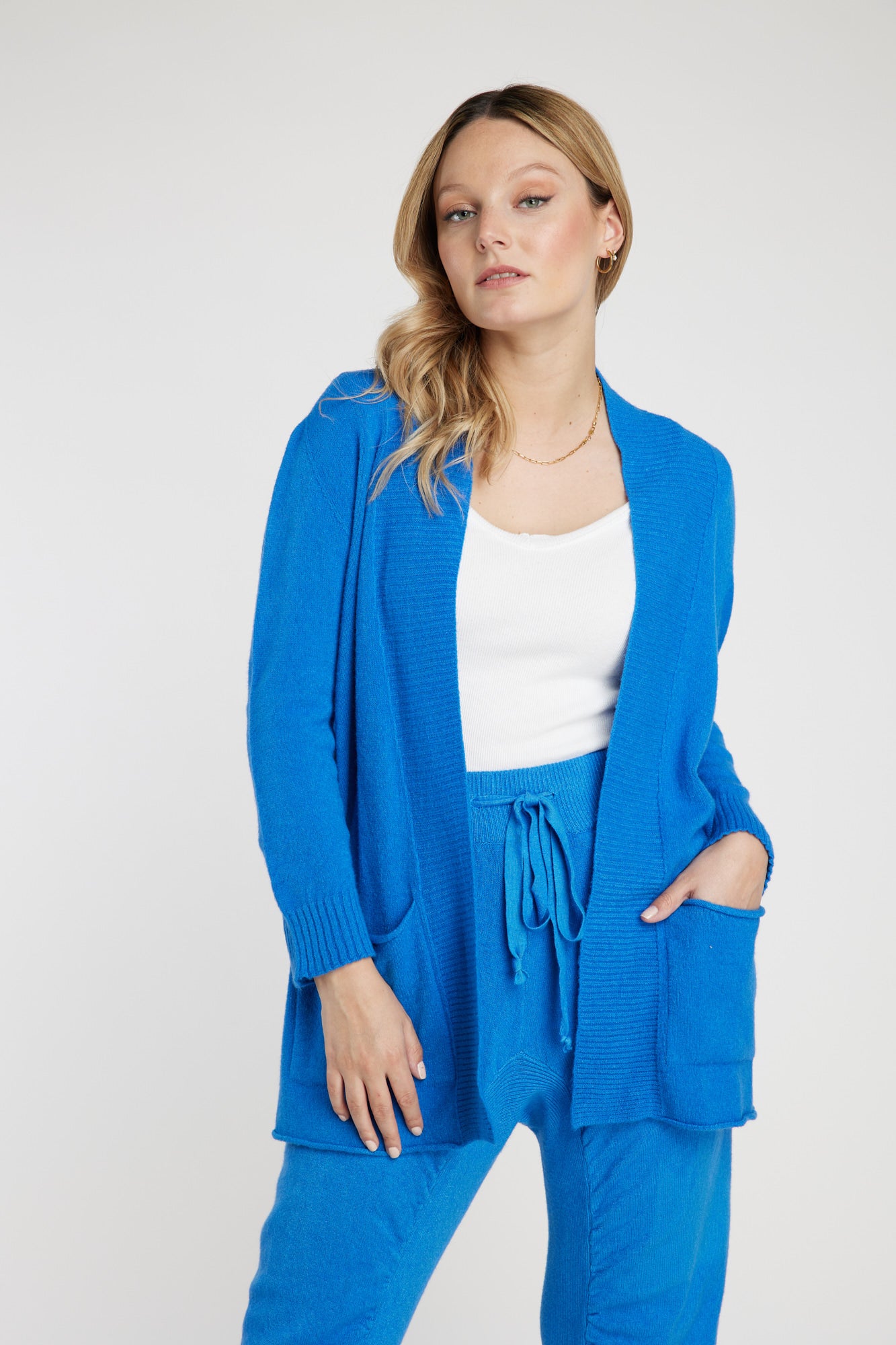 CARDIGAN BLU REALE LEIDIRÓ