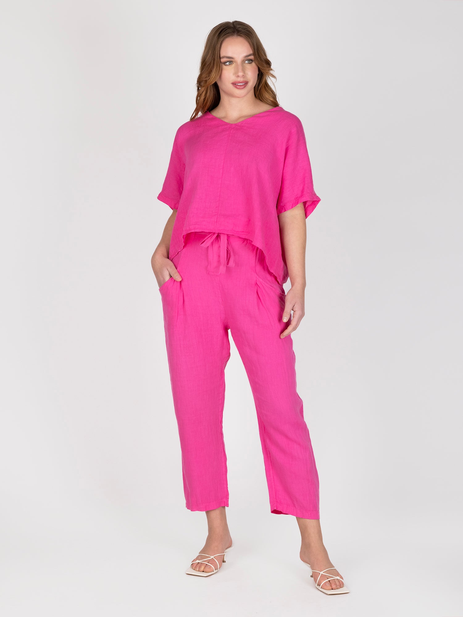 Polera Lino Fucsia Leidiro