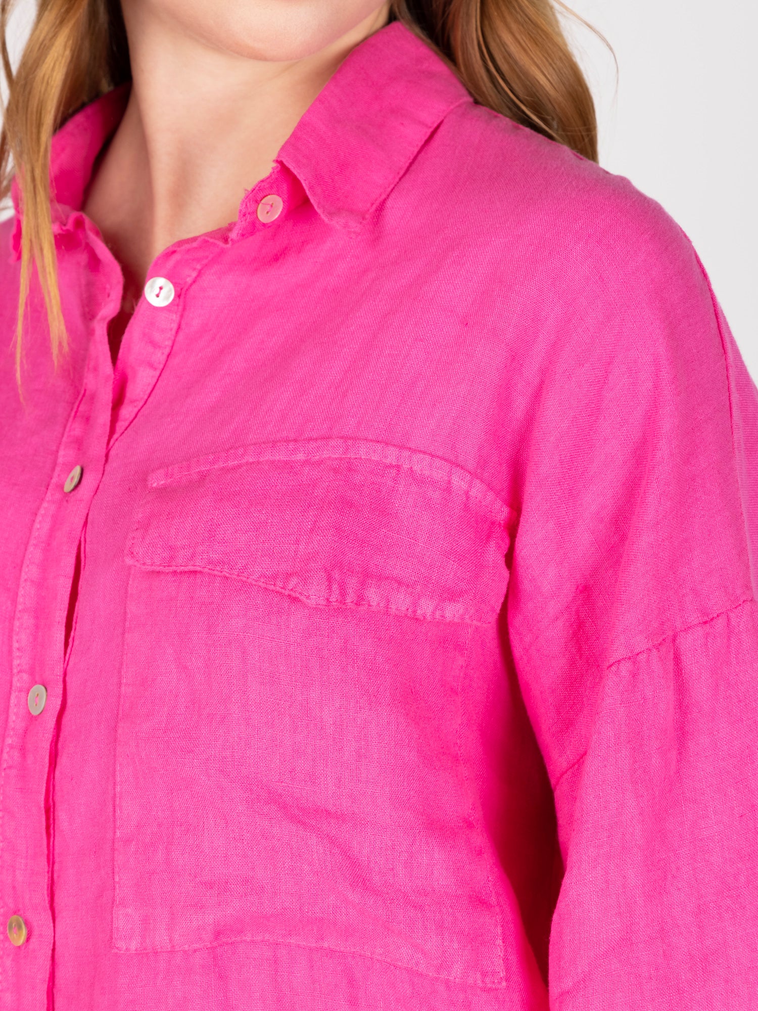 Blusa Lino Fucsia Leidiro