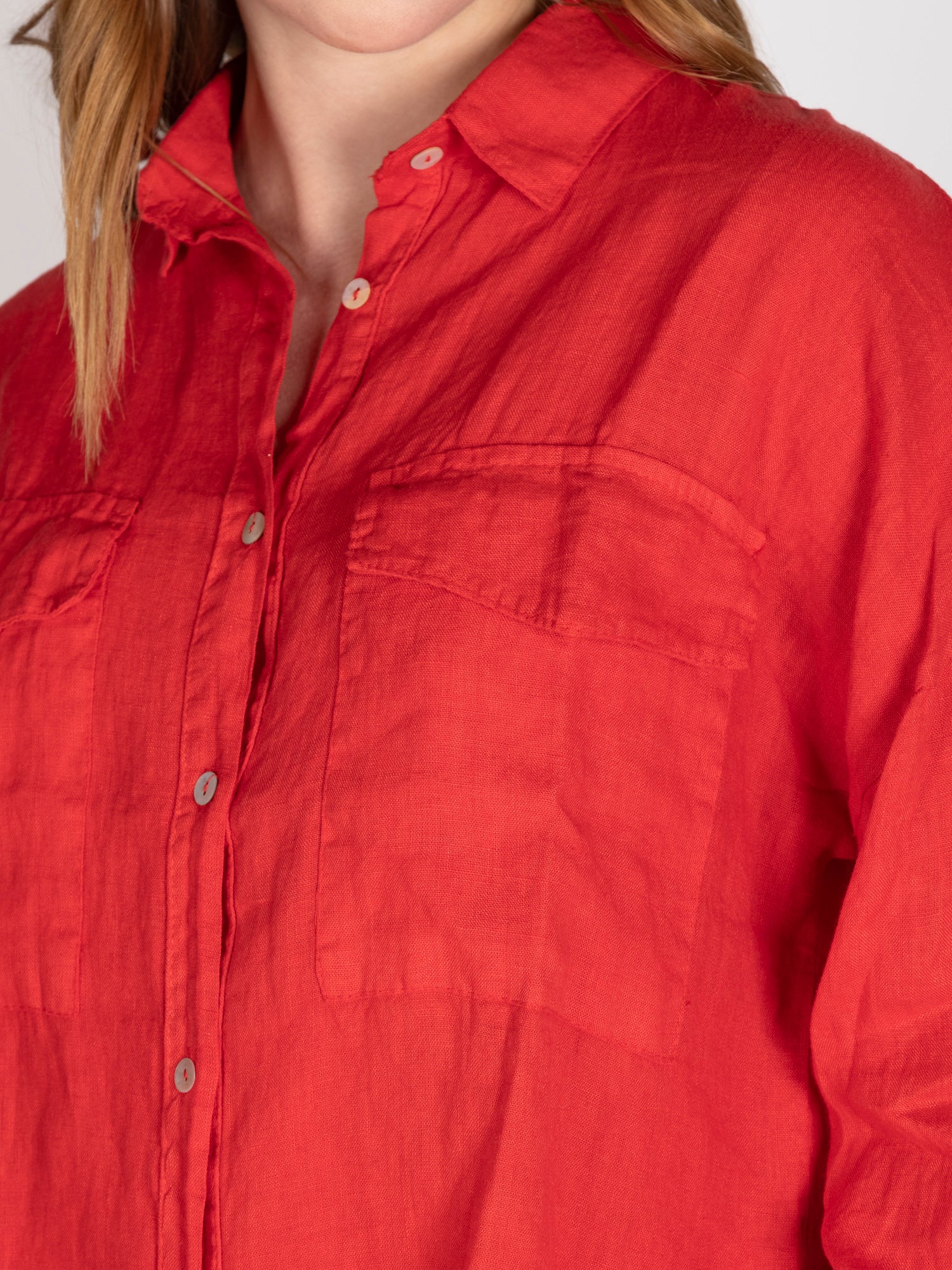 Blusa Lino Rojo Leidiro