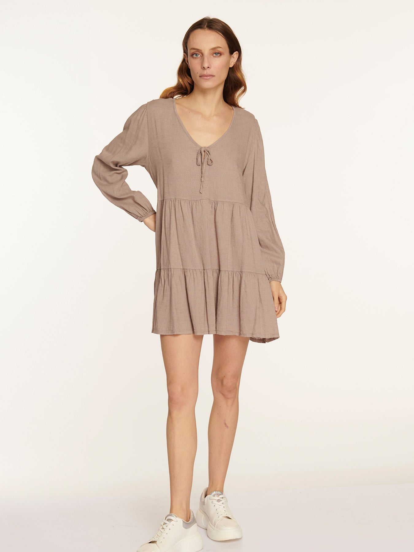 Vestido Caterina Taupe Leidiró