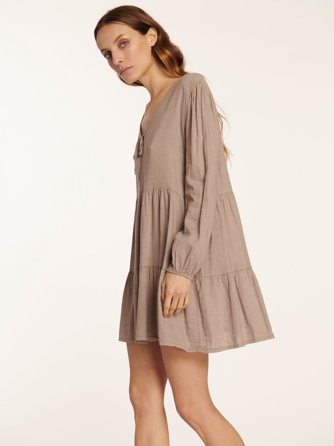 Vestido Caterina Taupe Leidiró