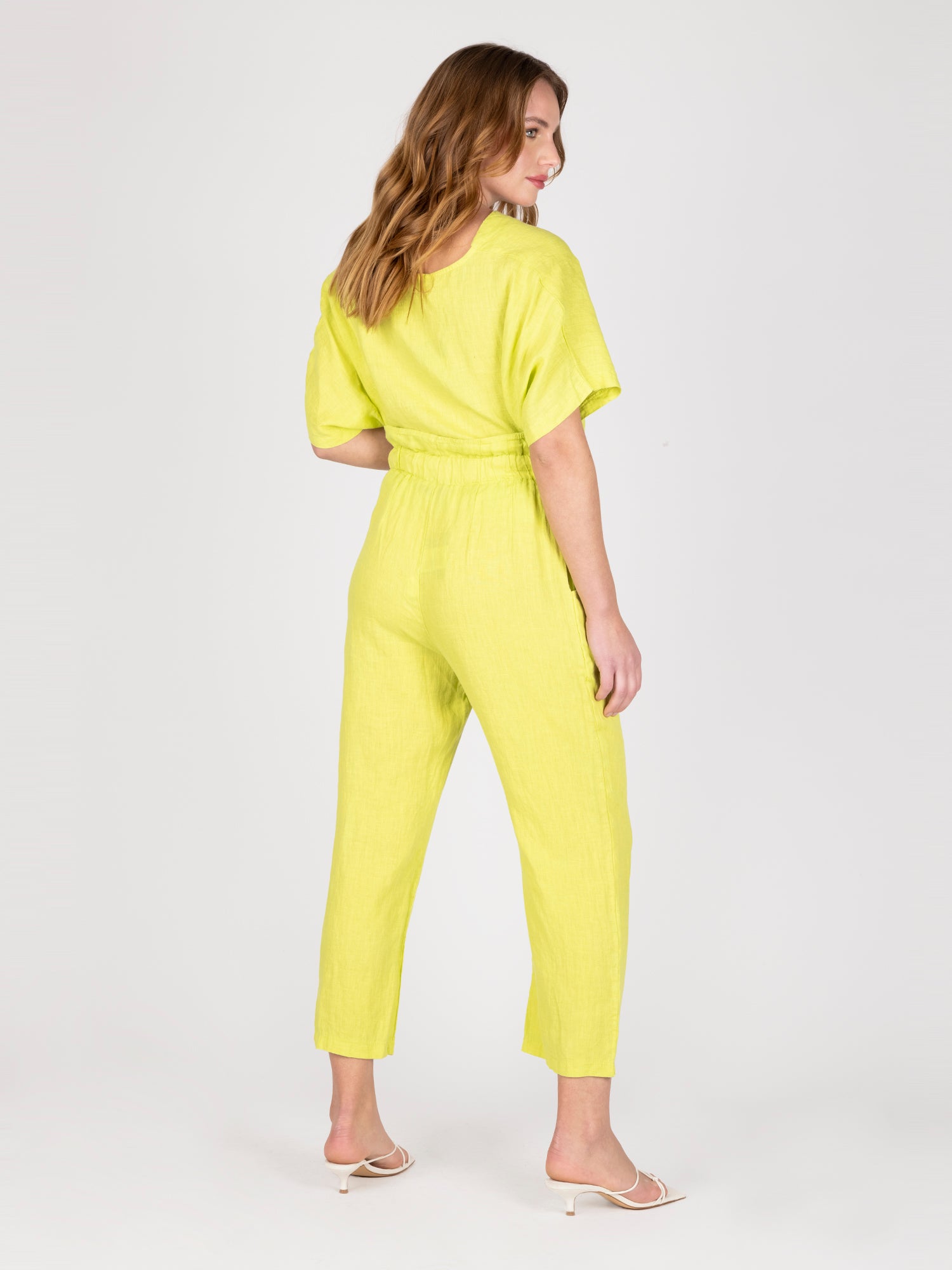 Pantalon Lino Pistacho Leidiro