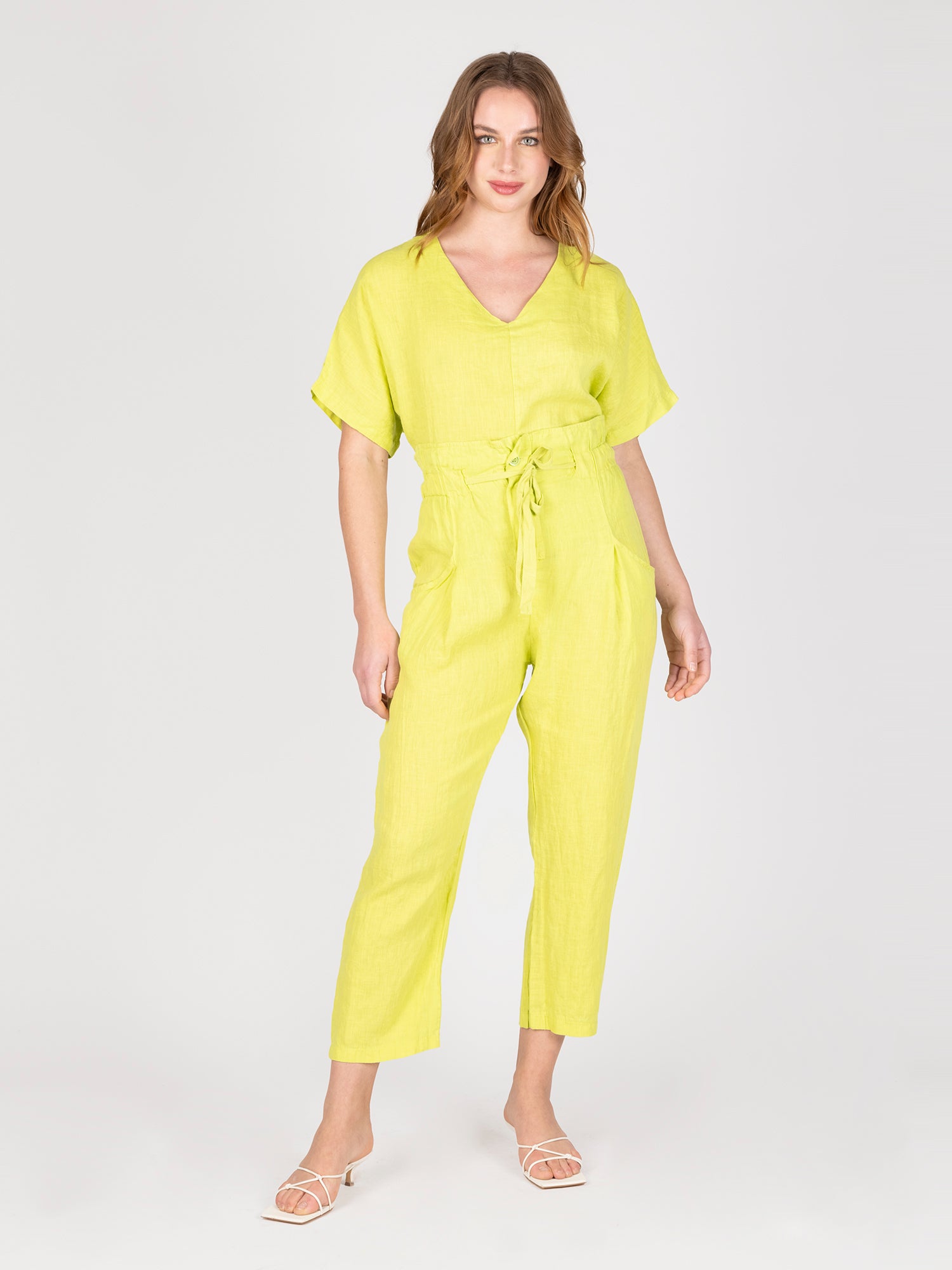 Pantalon Lino Pistacho Leidiro