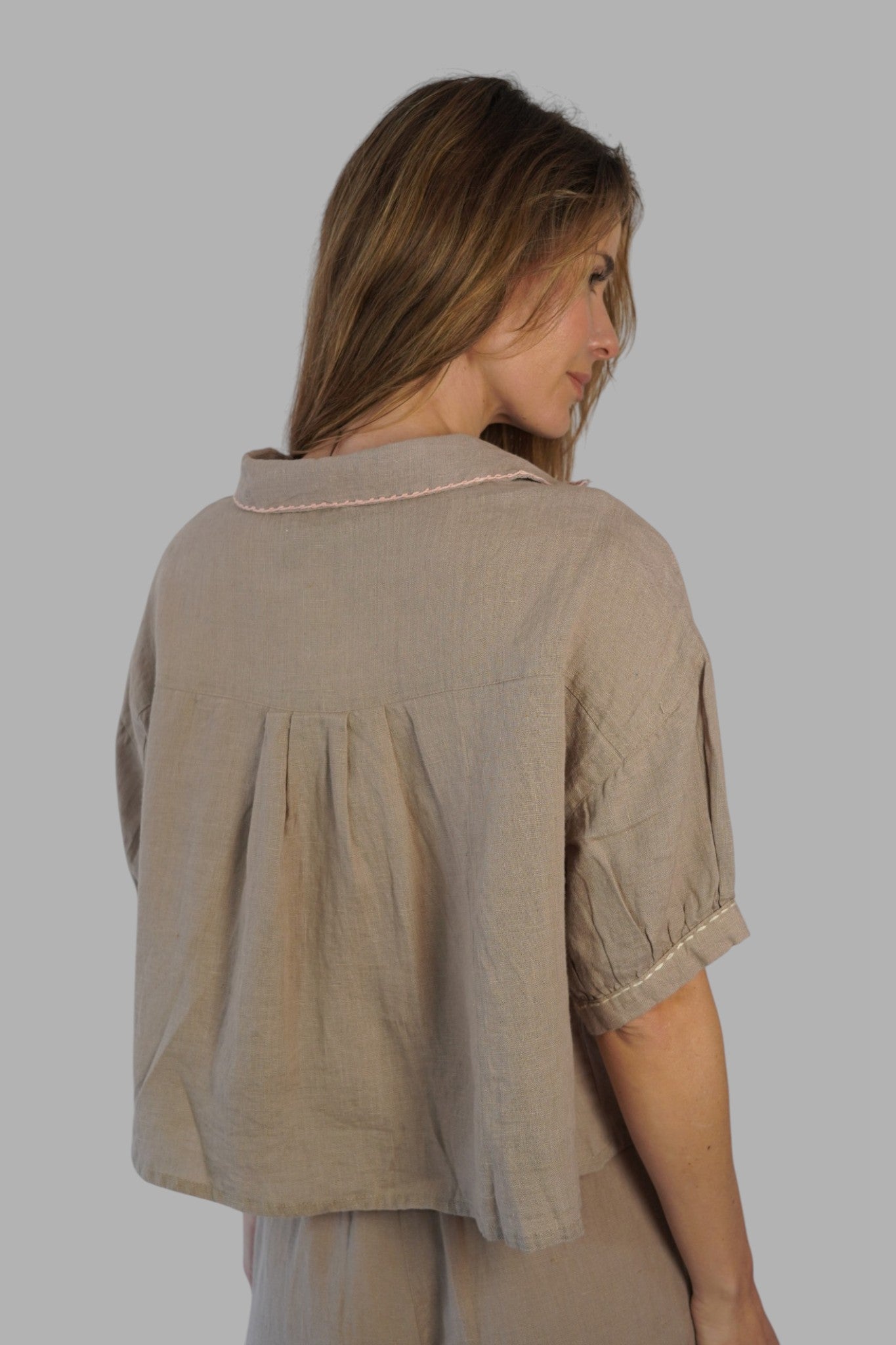 Blusa Andrea Taupe Leidiró
