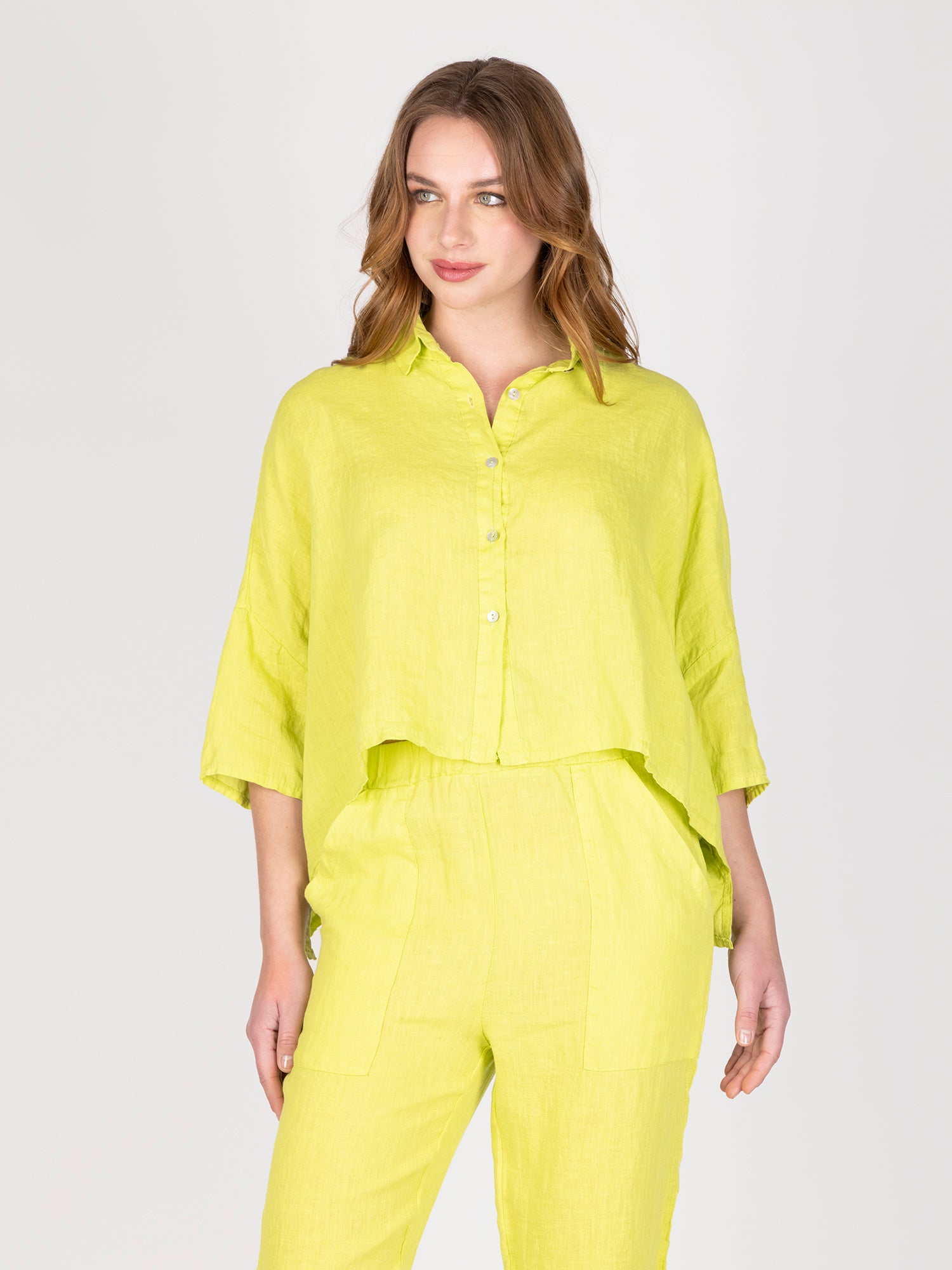 Blusa Lino Pistacho Leidiro