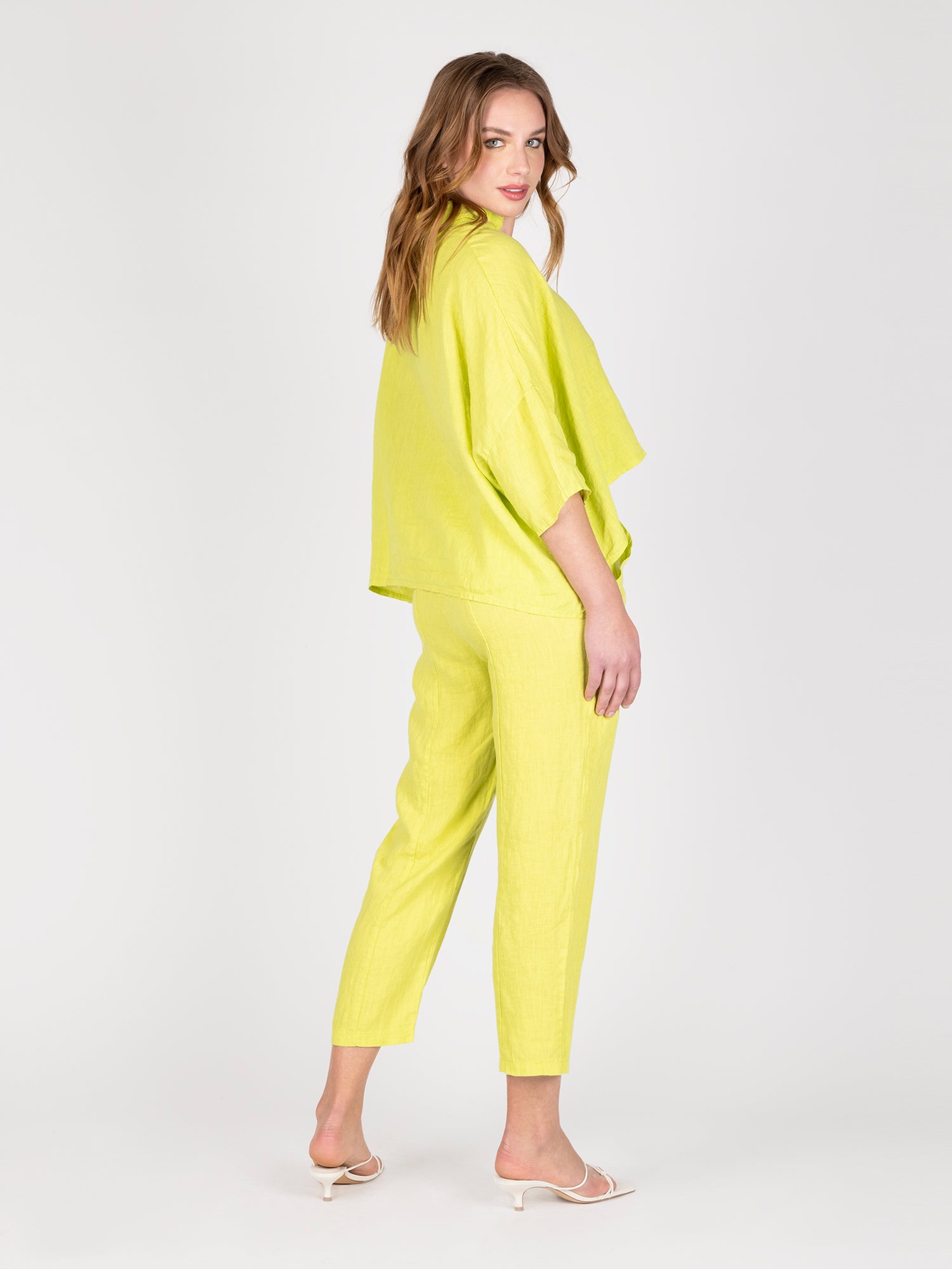 Blusa Lino Pistacho Leidiro