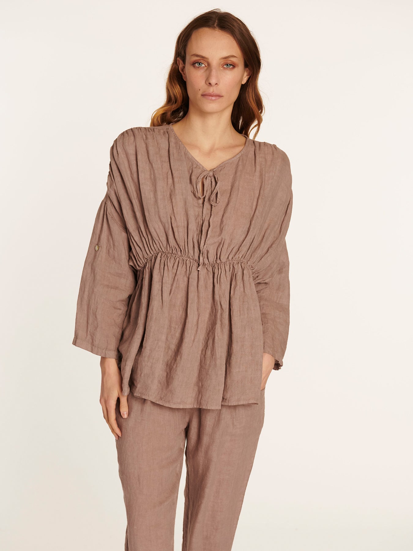 Blusa Agata Taupe Leidiró