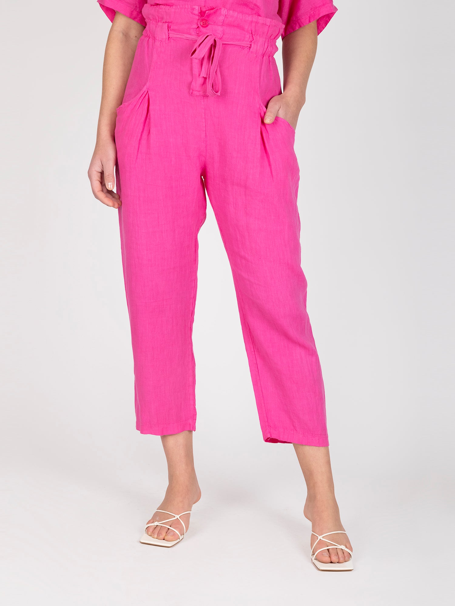 Pantalon Lino Fucsia Leidiro