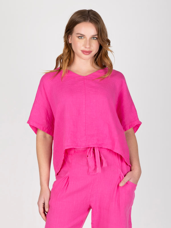 Polera Lino Fucsia Leidiro