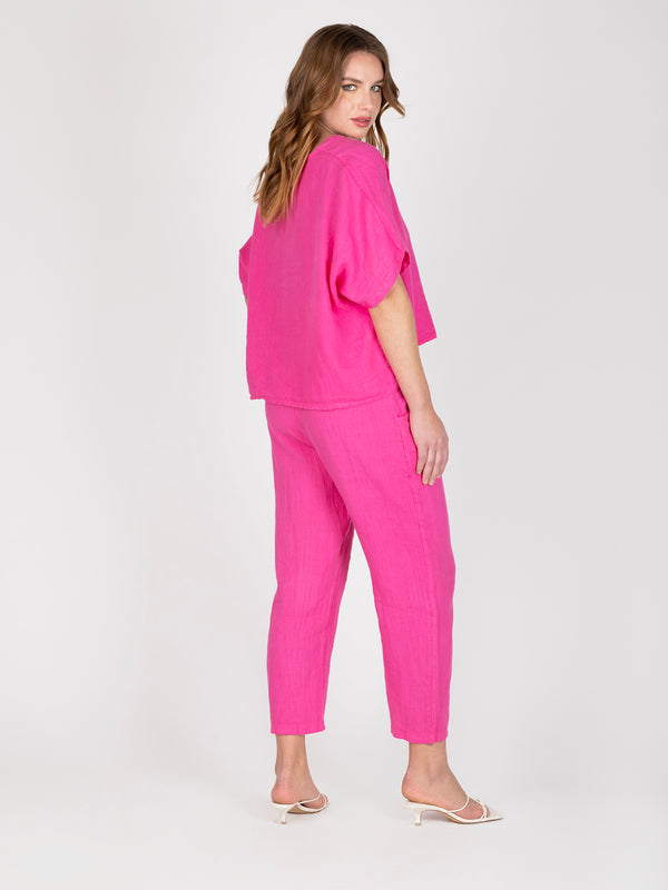 Polera Lino Fucsia Leidiro