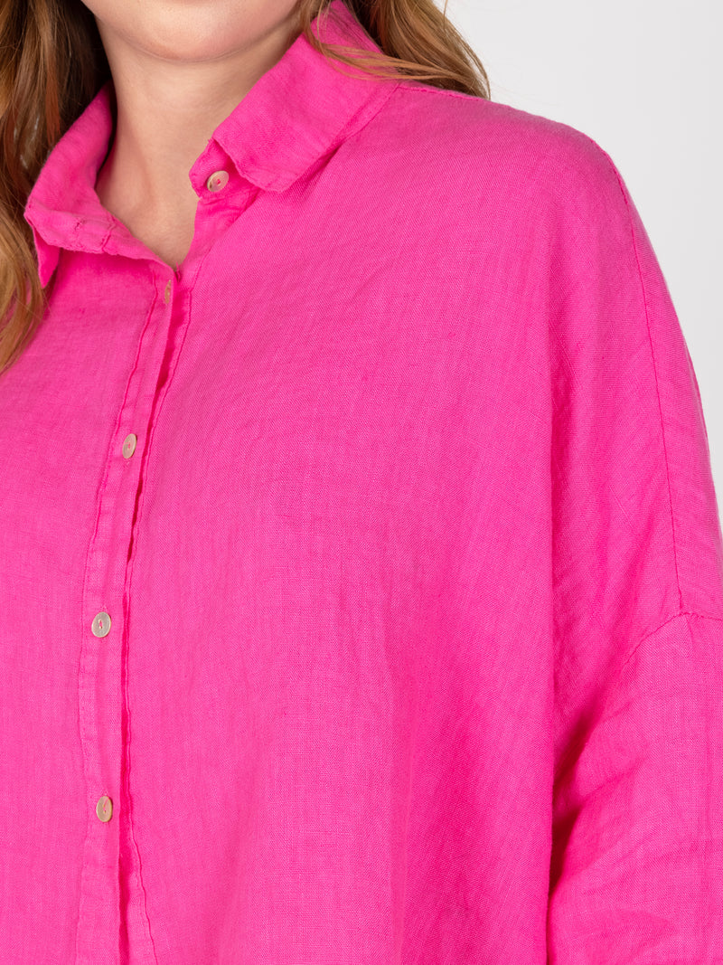 Blusa Lino Fucsia Leidiro