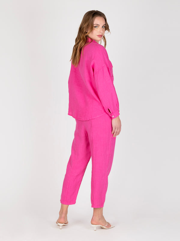 Blusa Lino Fucsia Leidiro