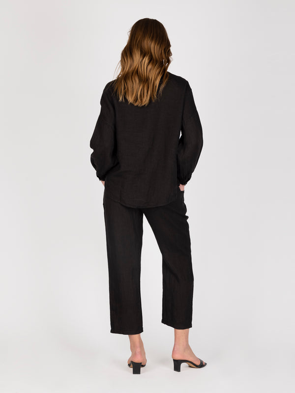 Blusa Lino Negro Leidiro