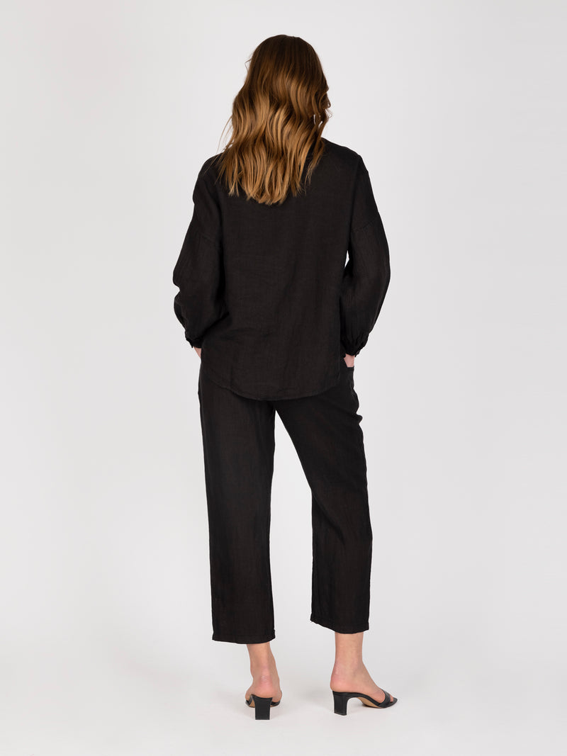 Blusa Lino Negro Leidiro