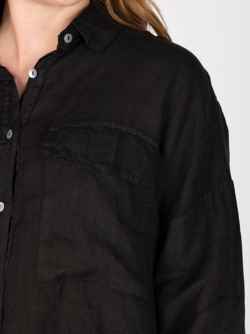 Blusa Lino Negro Leidiro