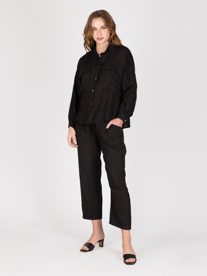 Blusa Lino Negro Leidiro