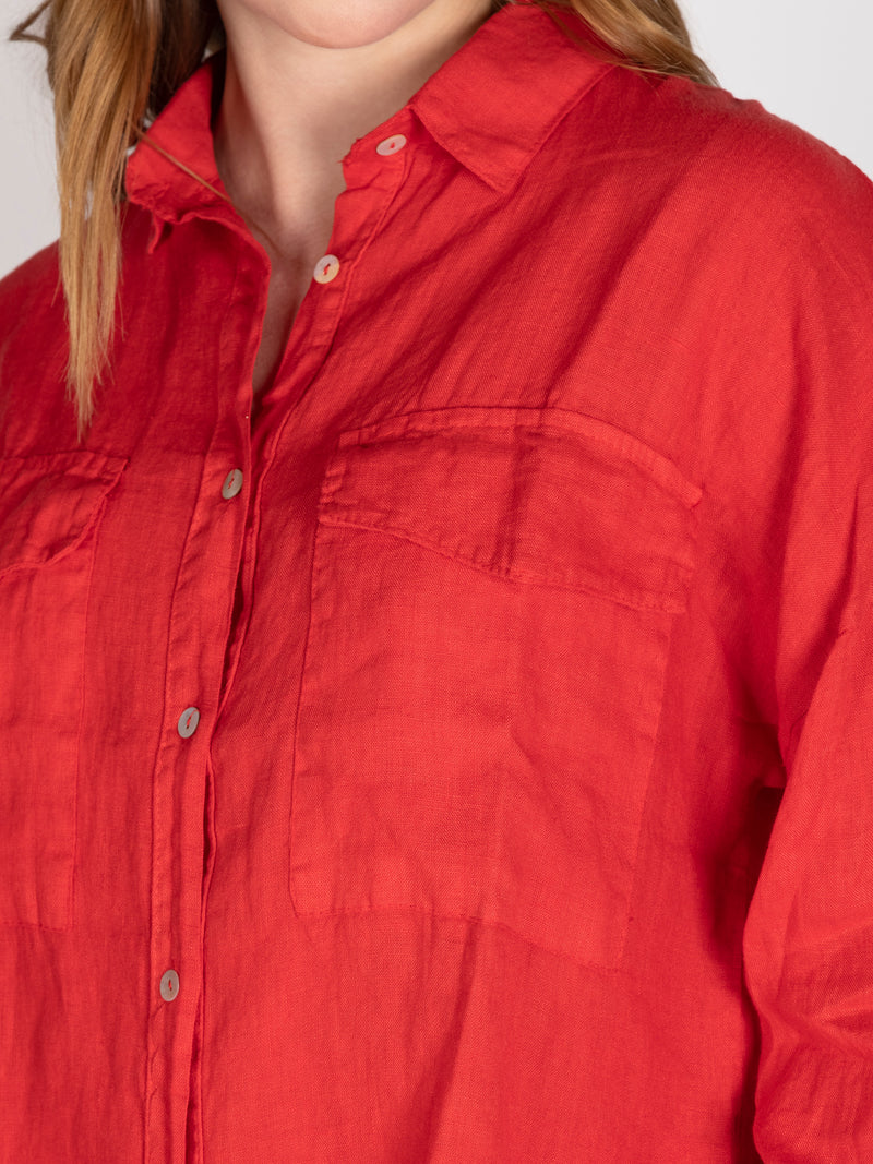 Blusa Lino Rojo Leidiro