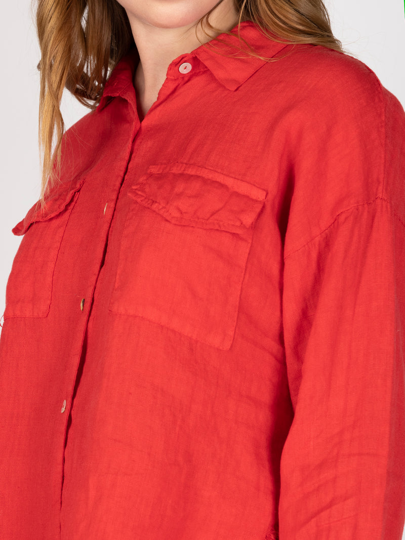 Blusa Lino Rojo Leidiro