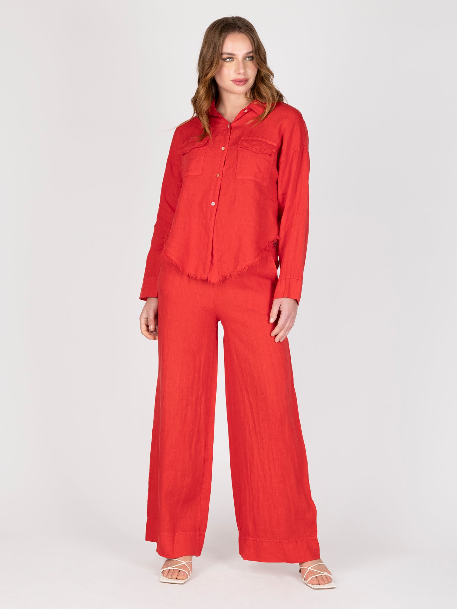 Blusa Lino Rojo Leidiro