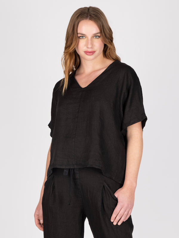 Polera Lino Negro Leidiro