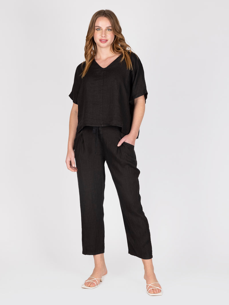 Polera Lino Negro Leidiro