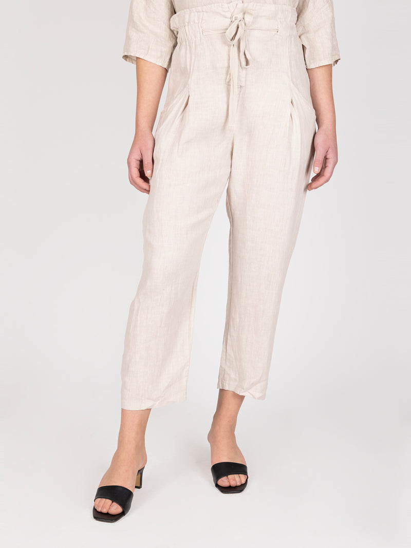 Pantalon Lino Beige Leidiro