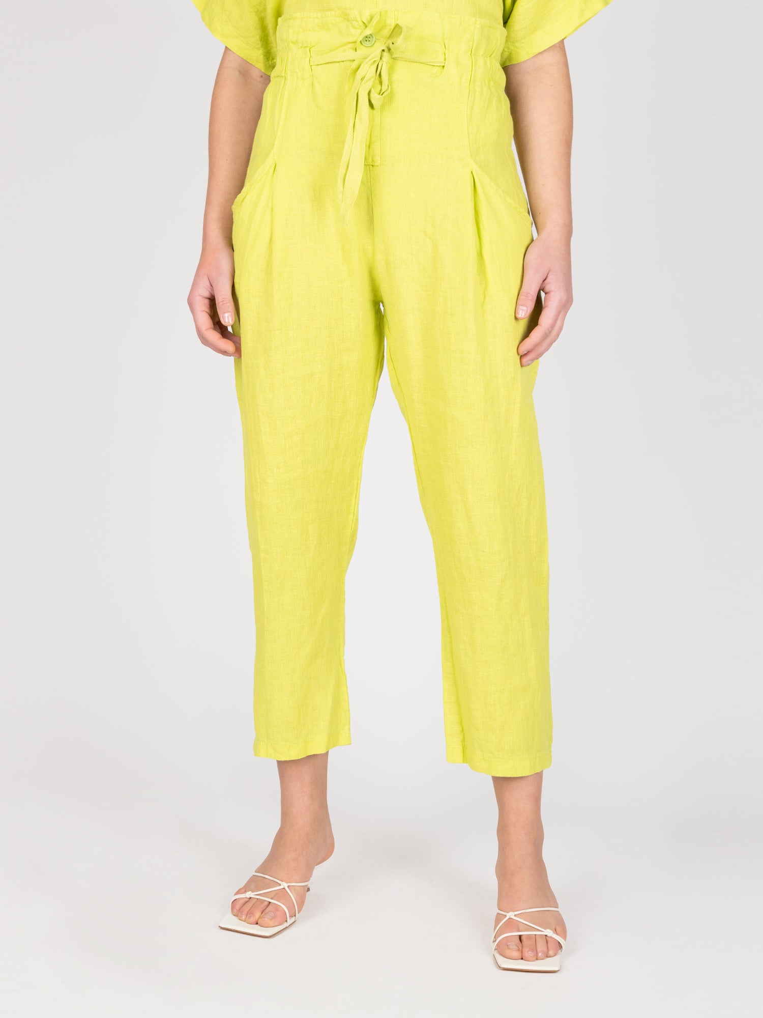 Pantalon Lino Pistacho Leidiro